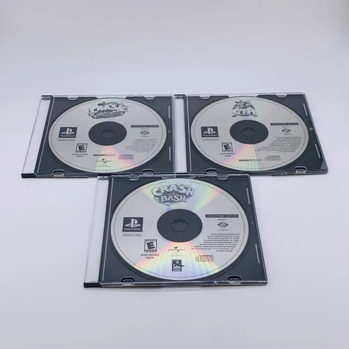 Lot of 3 Crash Bandicoot: Warped, CTR: Crash Team Racing & Crash Bash PS1 Tested