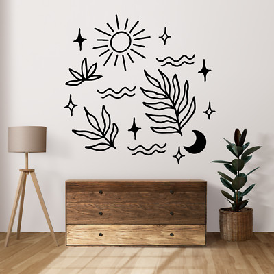 BOHO WALL STICKER BOTANICAL PLANT DECAL ROOM VINYL MURAL ART MODERN HOME DECOR