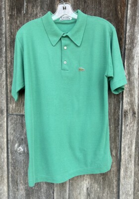 Vintage 80s IZOD LACOSTE Men's (L) Green Mesh Polo Shirt JEFF