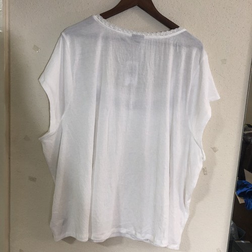 Torrid Top Size 5 5X Ivory White Embroidered Crepe Square Neck Cap Sleeve Shirt - Picture 7 of 13