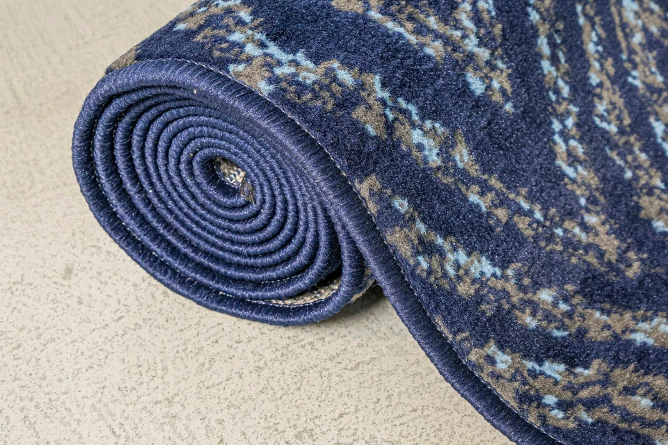 Geometric Diamond Runner - 2'x8' Navy, Moroccan Transitional Area Rug - 516 - Image 4 of 4