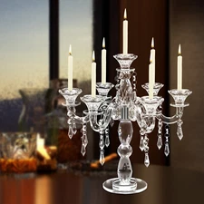 Crystal Candelabra Candlestick 7-arm Candle Holder Wedding Birthday Party Gift