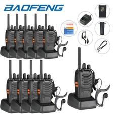 LOT Baofeng BF-88E Walkie Talkies Long Range Two Way Radio PMR 16CH w/ Headsets