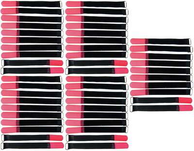 50x Hook and Loop straps cable Hook and Loop 160 x 16 mm red cable Hook and Loop tape cable ties Hook and Loop