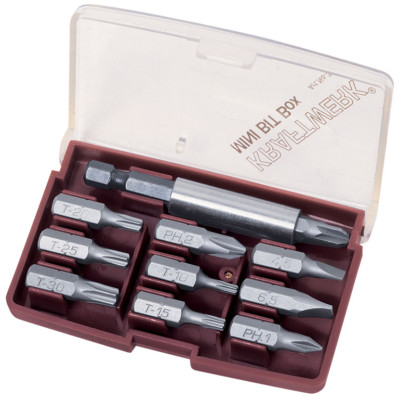 KRAFTWERK 3783 Mini Bit Box Satz 1/4'' 10-tlg Magnet-Bithalter Werkzeug Universal