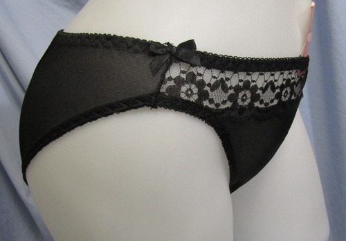 Vintage Commotion Nylon and Lace Bikini Panty W 22-30 in. Black NWT SZ M - Picture 9 of 9
