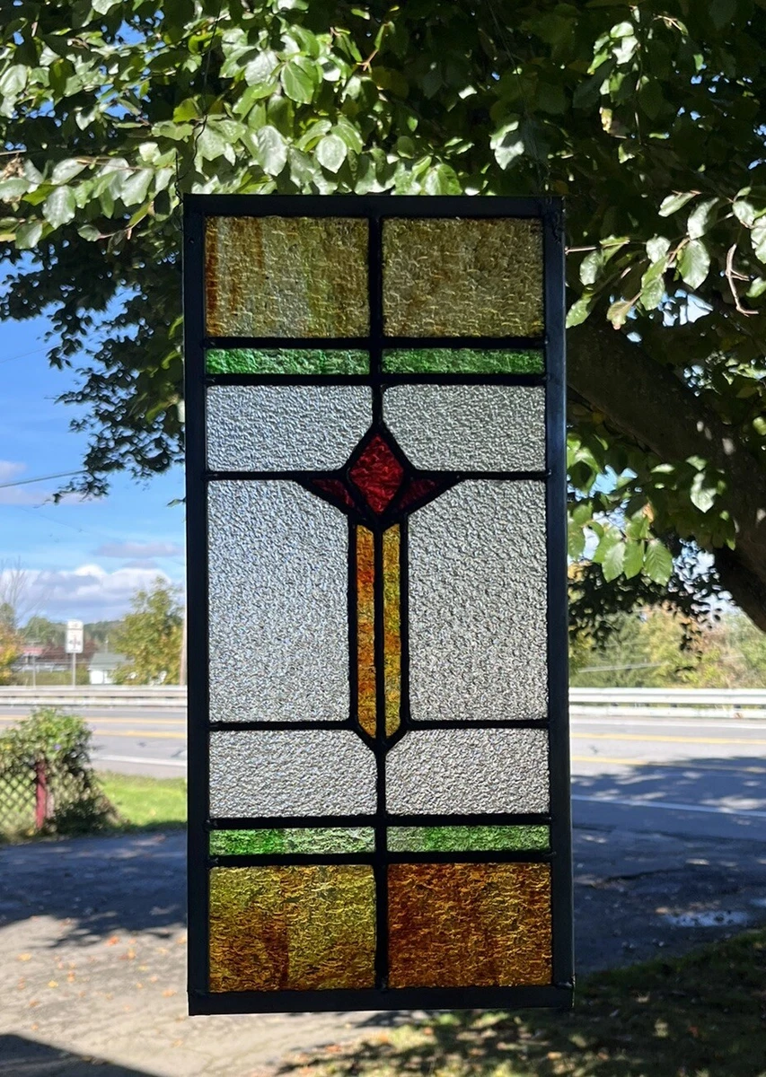 Antique Original 1930s Decade Transom Window Antique Stained Glass