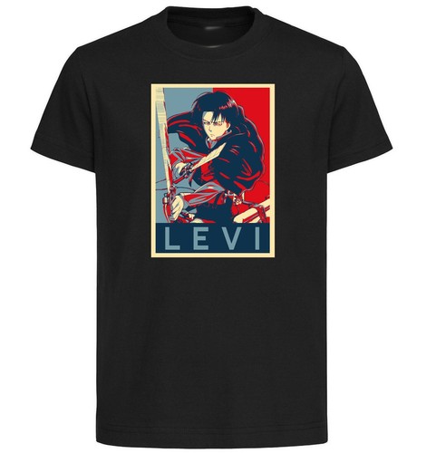 T-Shirt Black - Maglia Nera - Propaganda Attack On Titan - Levi Ackerman |  eBay