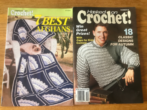 Vtg 1991 Lot of 2 Hooked on Crochet Magazine Patterns 7 Afghans #29 October - Picture 1 of 16
