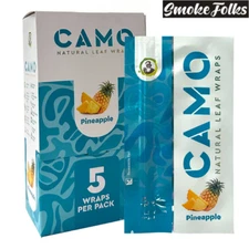 CAMO Self-Rolling Natural Leaf Wraps 125mm wraps - PINEAPPLE Flavor (Full Box)