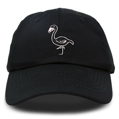 DALIX Black Flamingo Womens Dad Hat Baseball Cap Embroidered