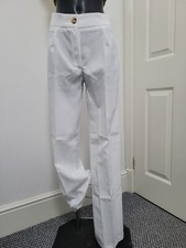 Pretty little things high waist white STRAIGHT LEG TROUSERS uk 8