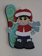 Snowboarding Boy Black Hair. Scrapbook, Card Making Paper Piecing