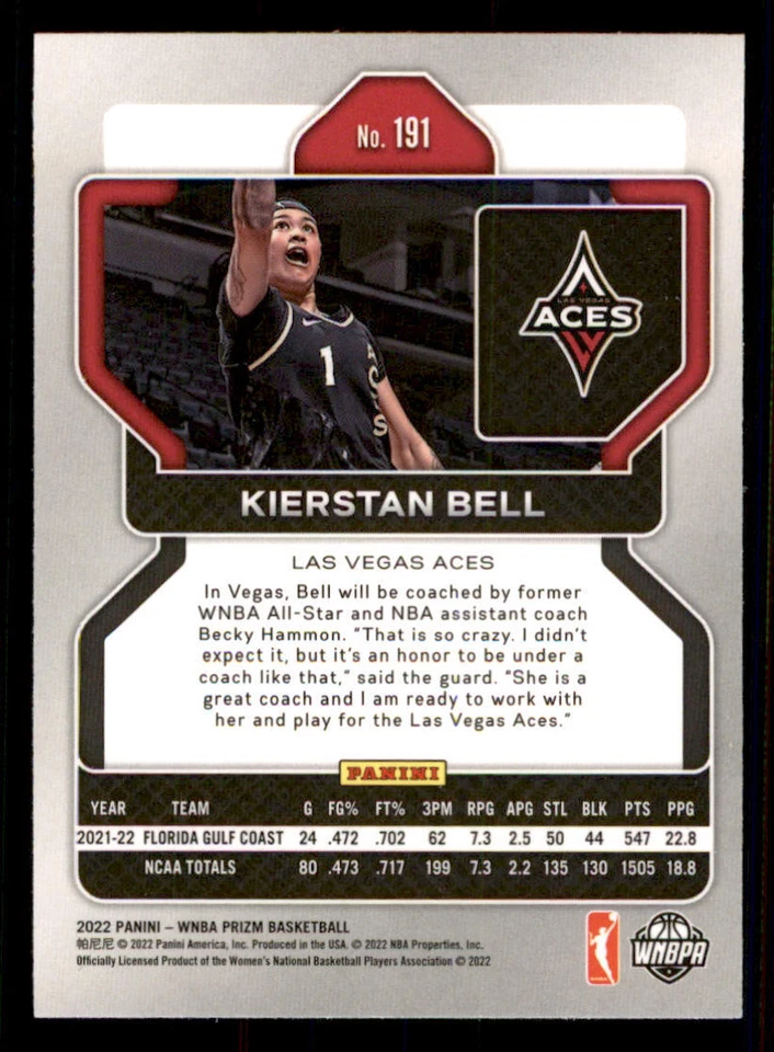 2022 Panini Prizm WNBA #191 Kierstan Bell - Image 2 of 2
