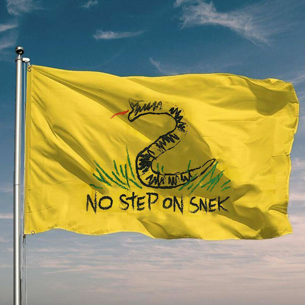 No Step On Snek Letter Flag Creative Funny 3x5 Feet Yellow Banner Flag  Cloth A | eBay
