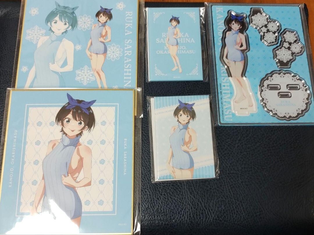 【原画】RUKURUKU Rent-A-Girlfriend Ruka Sarashina Scratch Kuji 4th Goods Set of 5