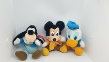 DISNEY VINTAGE MICKEY'S CHRISTMAS CAROL PLUSH STUFFED TOYS HARDEES 1984 SET OF 3