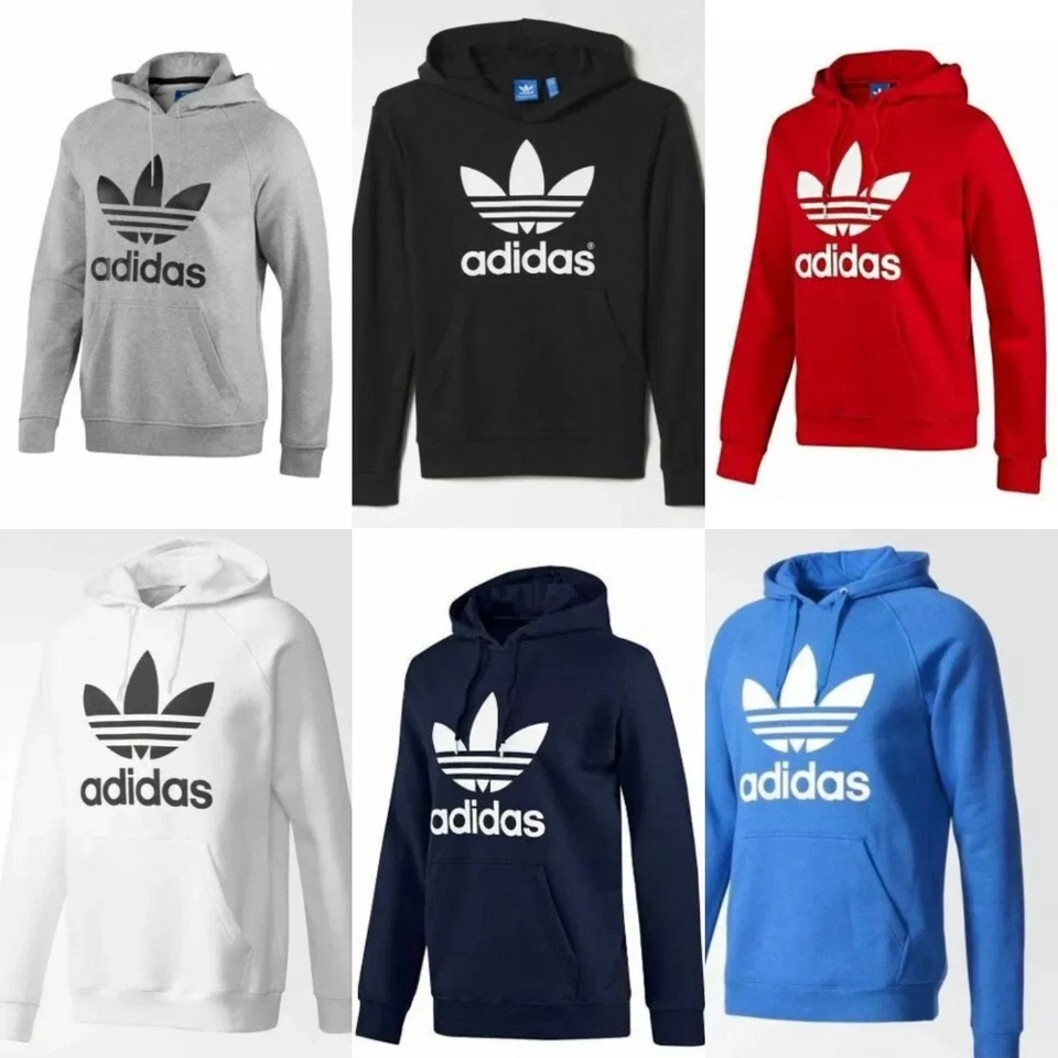 Adidas Men's Trefoil Fleece Hoodie Hooded Sweatshirt