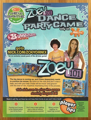 2005 Zoe 101 Dance Party PC Print Ad/Poster Jamie Lynn Spears Nickelodeon Art