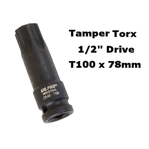 US PRO Industrial Impact T100 Tamper Torx / Star Bit Socket 1/2" Drive 3939 eBay