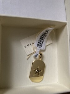Authentic Anna & Nina Necklace Pendant Tag Gold Plated Dallas Marcasite Charm liberty