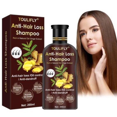 Regrowth Anti-Hair Loss Shampoo Rich in Natural Old Ginger Extract for Men&Women