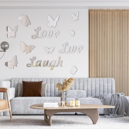 Wall Sticker Live Laugh Love Flower Butterfly Quotes Wall Decals Wall Art Mural. - Picture 13 of 18
