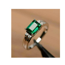 Natural Emerald Ring 925Sterling Silver Ring Handmade Ring Wedding Ring