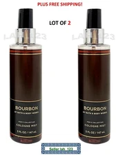 LOT OF 2 MEN Bath & Body Works BOURBON Cologne Spray Mist 5 oz ea~NEW+FRESH+SHIP
