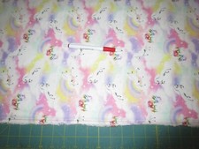 UNICORNS RAINBOWS ON WHITE FABRIC - BY THE YARD