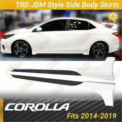 Fits Toyota Corolla 2014-2019 TRD PRO JDM Black & Super White Body Side Skirts