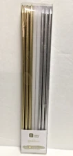 16 THIN Taper 7" METALICS  CANDLES NEW IN PACKAGE TALKING TABLES FREE SHIPPING