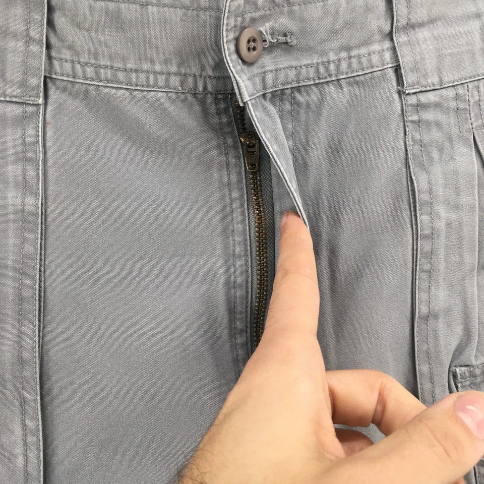 Pantalones Cortos Chinos Cabelas Hiker Para Hombre 14 (Real 31X7.5) Gris Alto Bolsillo Cremallera Mosca Foto 3 de 4