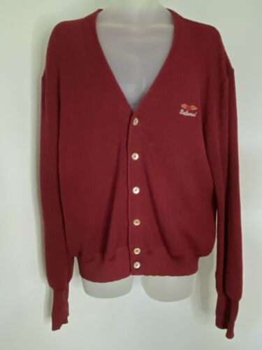 St. Croix Knits Cardigan Red Mens Size XLarge Pure Quanpaca Wool Baltusrol Vtg - Picture 21 of 21