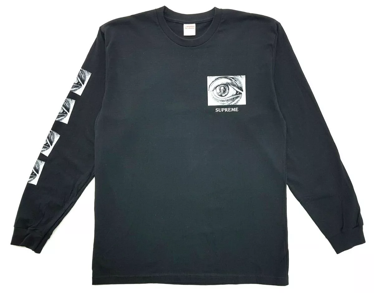 Supreme MC Escher Eye Long Sleeve Tee Black Size Large T-Shirt