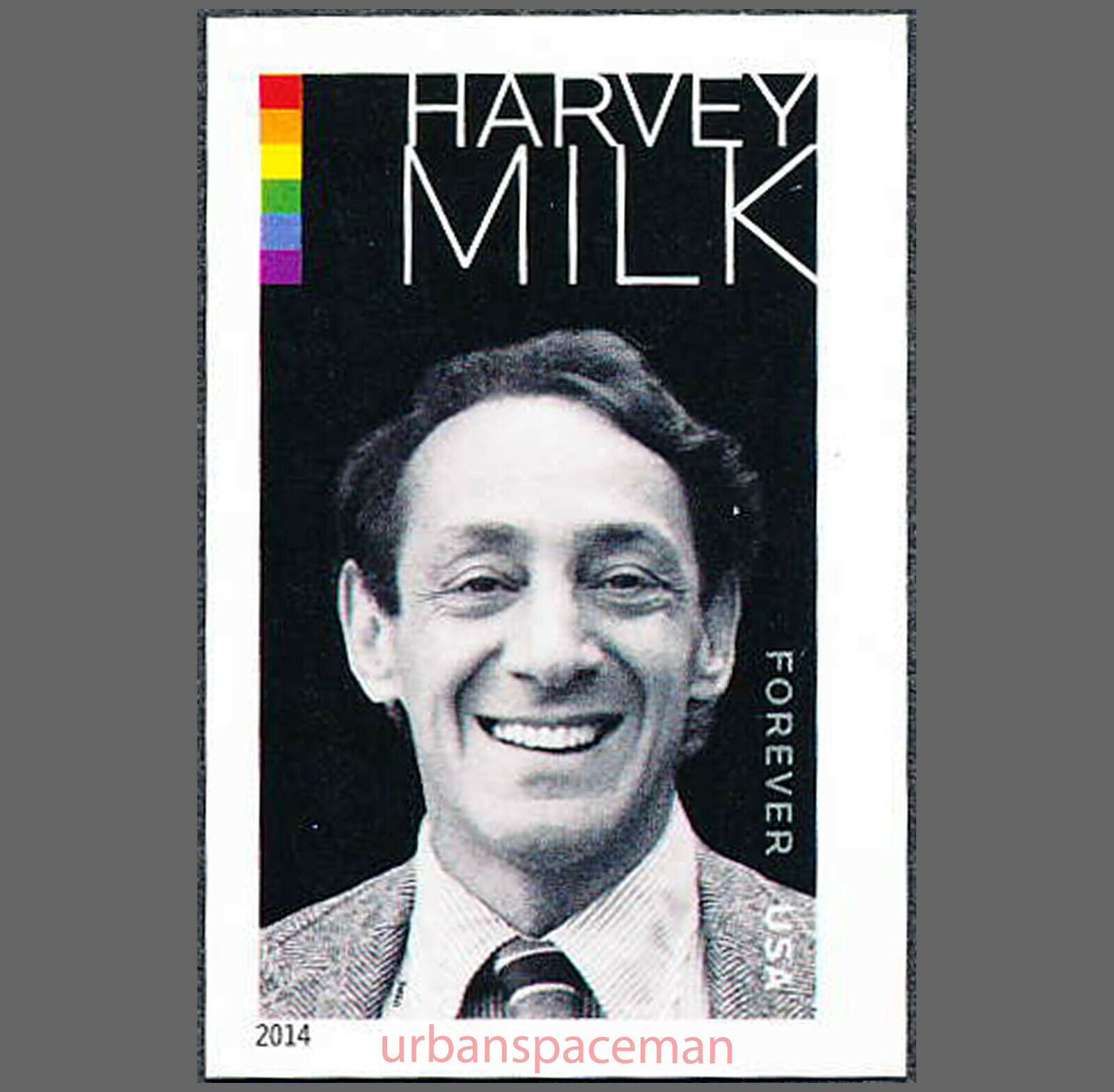 4906a Harvey Milk Imperf Single Stamp No Die Cuts