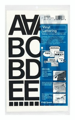 Chartpak SelfAdhesive Vinyl Capital Letters and Numbers, 2 Inches High, Black...