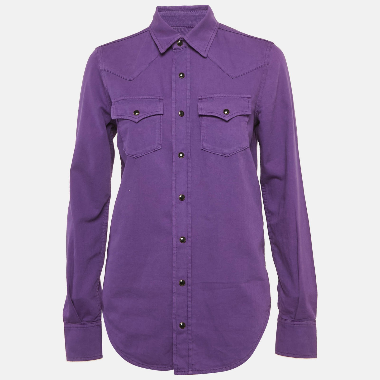 Camicia Saint Laurent viola con bottoni davanti S