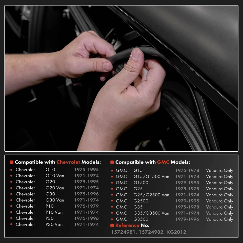 4x Ventana interior y exterior barre fieltros sello de resistencia a la intemperie para Chevy GMC 1971-1996 Foto 2 de 4