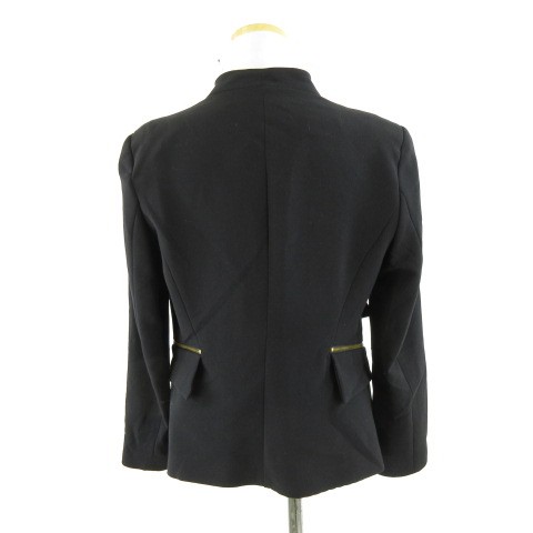 ZARA BASIC Collarless Jacket Long Sleeve Black M … - image 2