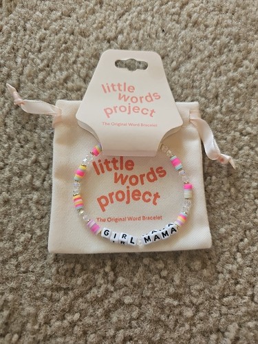 Little Words Project Girl Mama Beaded Bracelet - Pink Size M/L NEW