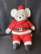 Vintage 1988 Prestige Toy Santa Claus Mouse Stuffed Animal Plush 14”
