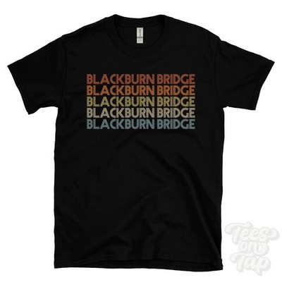 BLACKBURN BRIDGE REPEATED RETRO STYLE T-SHIRT mens & womens uk place name gift