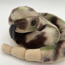 Aurora Small Green Mini Flopsie 5.5" Slick The Snake Plush With Rattle In Tail