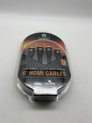 New Vizio 6ft Universal Ultra High-Speed HDMI Cable All-in-One for HD 2 Pack