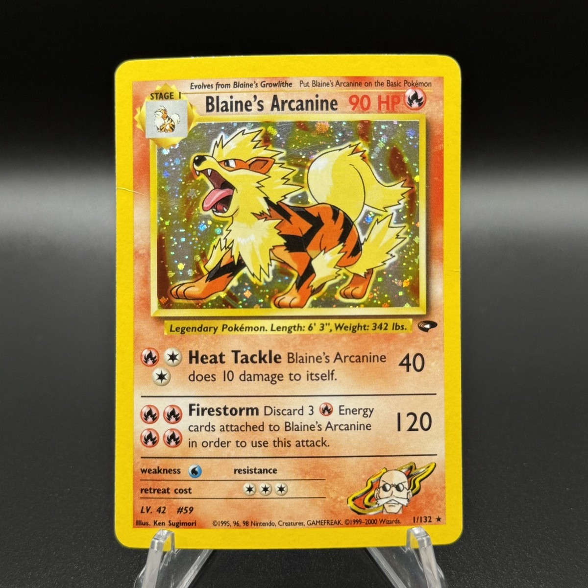Pokemon TCG - Blaine's Arcanine 1/132 Holo - Gym Challenge | eBay