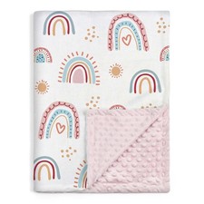 Rainbow Kid Blanket for Girls - 30 x 40 Kids Minky Blanket - Gifts for Kids o...