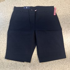 NWT Izod Approved Schoolwear Boys Navy Size 15 Stretch Skinny Bermuda Shorts
