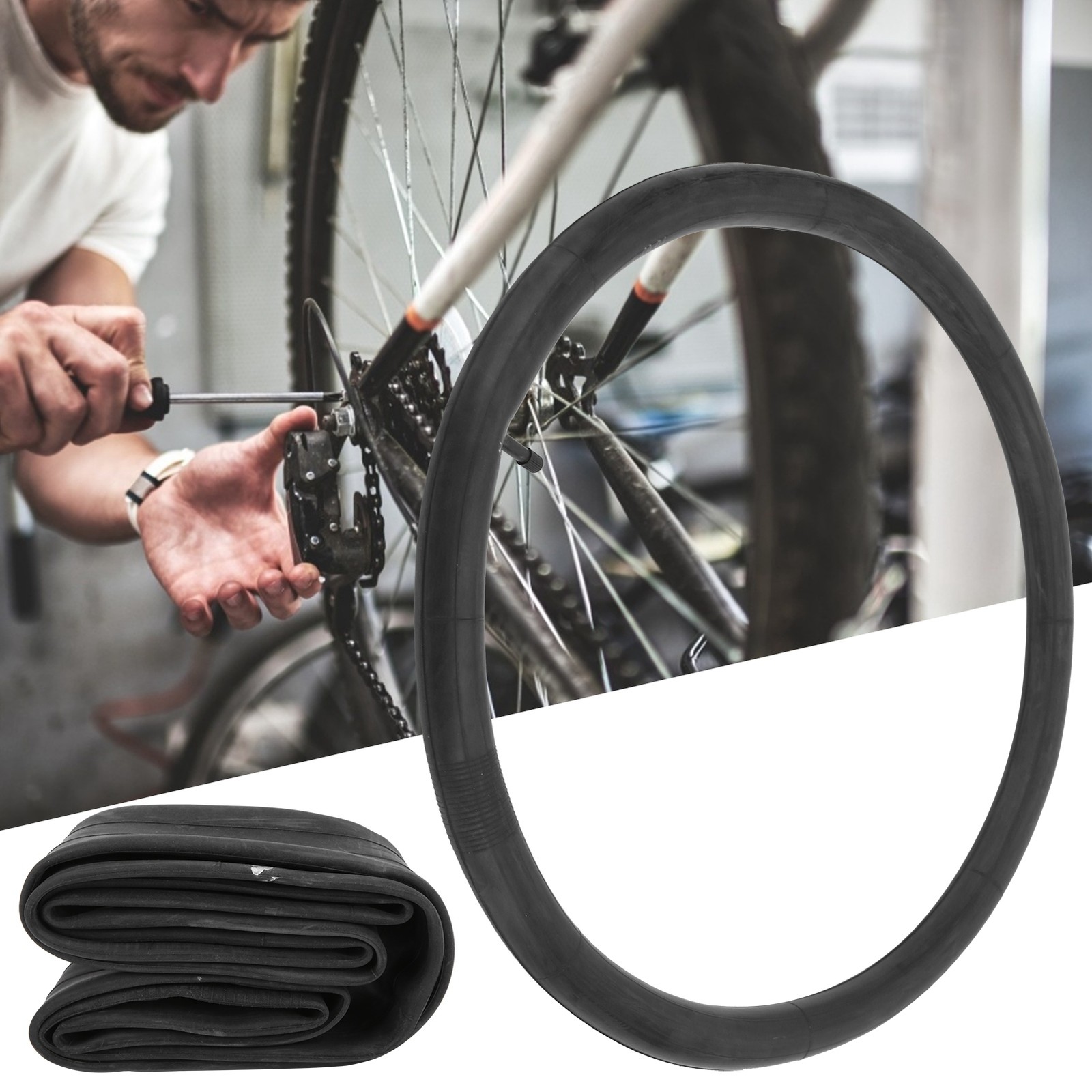 22x1.50‑1.75inch Bike Inner Tubes Schrader Valve 22in Butyl Rubber Inner Tubes