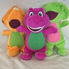 Fisher-Price Barney  Friends Plush Lot of 3 Barney Baby Bop BJ 1992 Retired